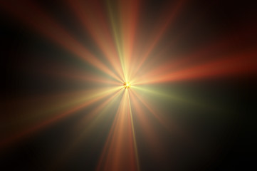 Abstract lens flare light over dark background