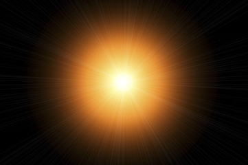 Abstract lens flare light over dark background
