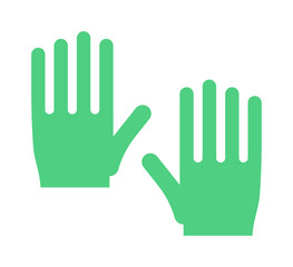 Spring green gloves cartoon vector illustration isolated on white. 