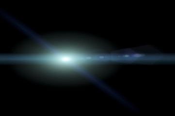 Abstract lens flare light over dark background