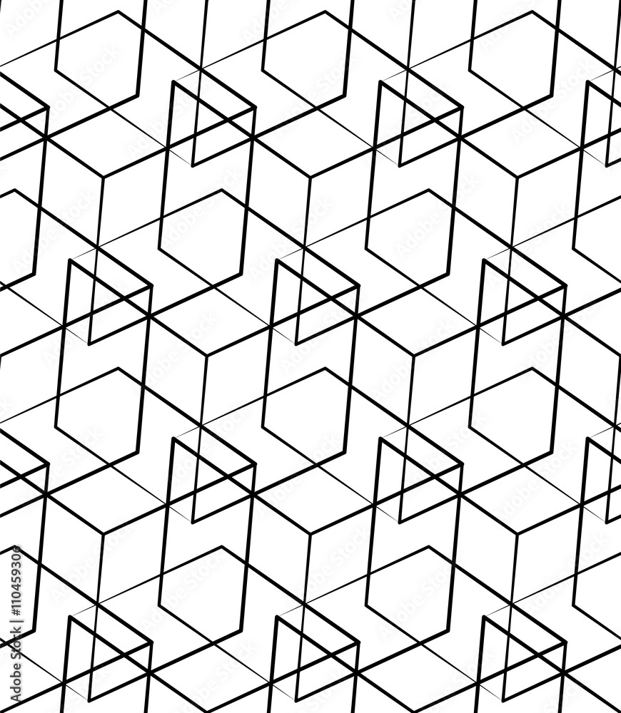 Poster Grid, mesh seamless monochrome pattern. Intersecting lines.