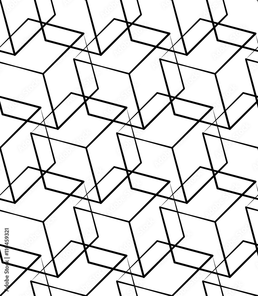 Poster Grid, mesh seamless monochrome pattern. Intersecting lines.