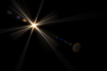 Abstract lens flare light over dark background