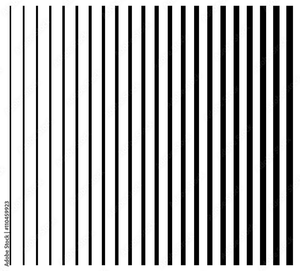 Aufkleber lines from thin to thick. set of 22 straight, parallel vertical