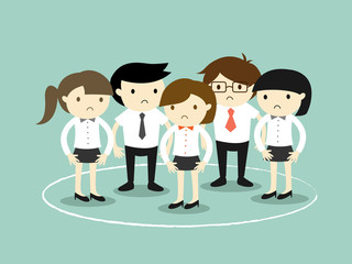 Business concept, business people are stuck in the circle. Vector illustration.