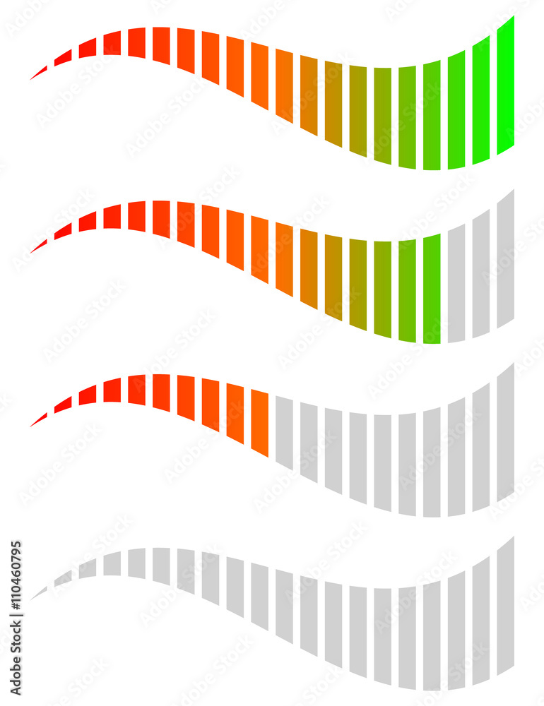 Poster horizontal level, progress, completion indicators. steps, phases