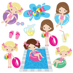 Pool party vector illustration