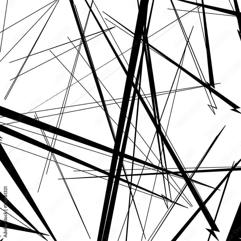 Poster abstract, irregular lines pattern, background. monochrome geomet
