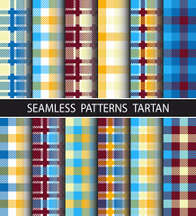 Set seamless pattern tartan