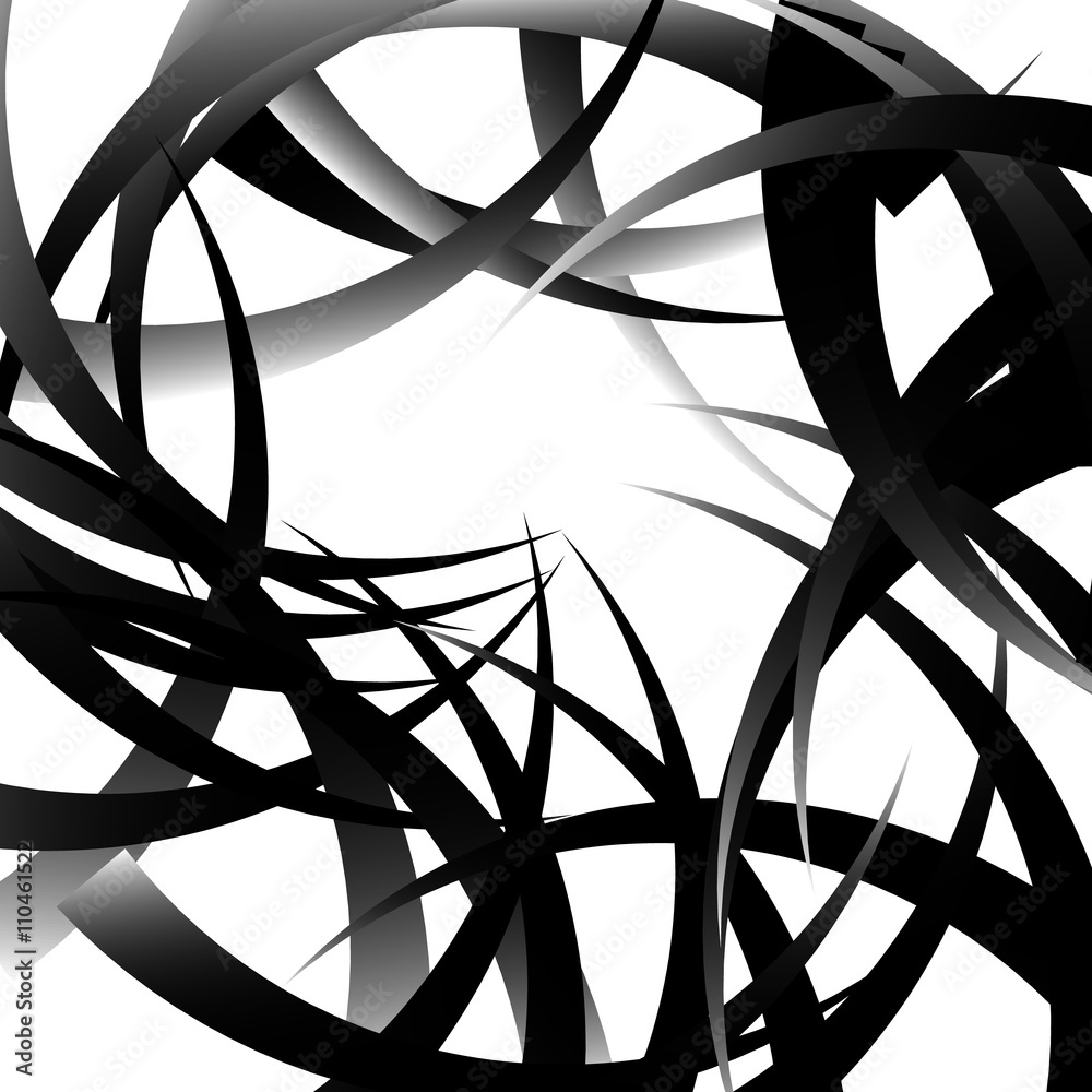 Aufkleber abstract graphic with irregular, random lines. artistic monochro