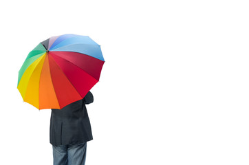 businessman and umbrella isolated