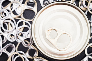 Ring pull cans opener background