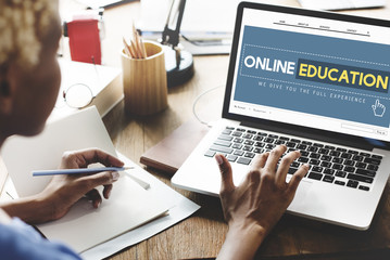 Fototapeta na wymiar Online Education Homepage E-learning Technology Concept