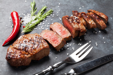 Grilled striploin steak
