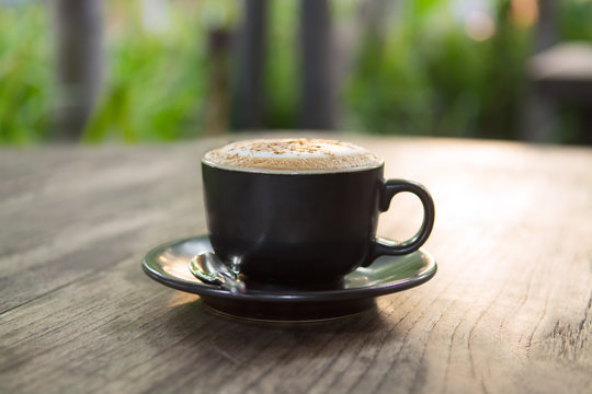 Hot cappuccino coffee as baverage background