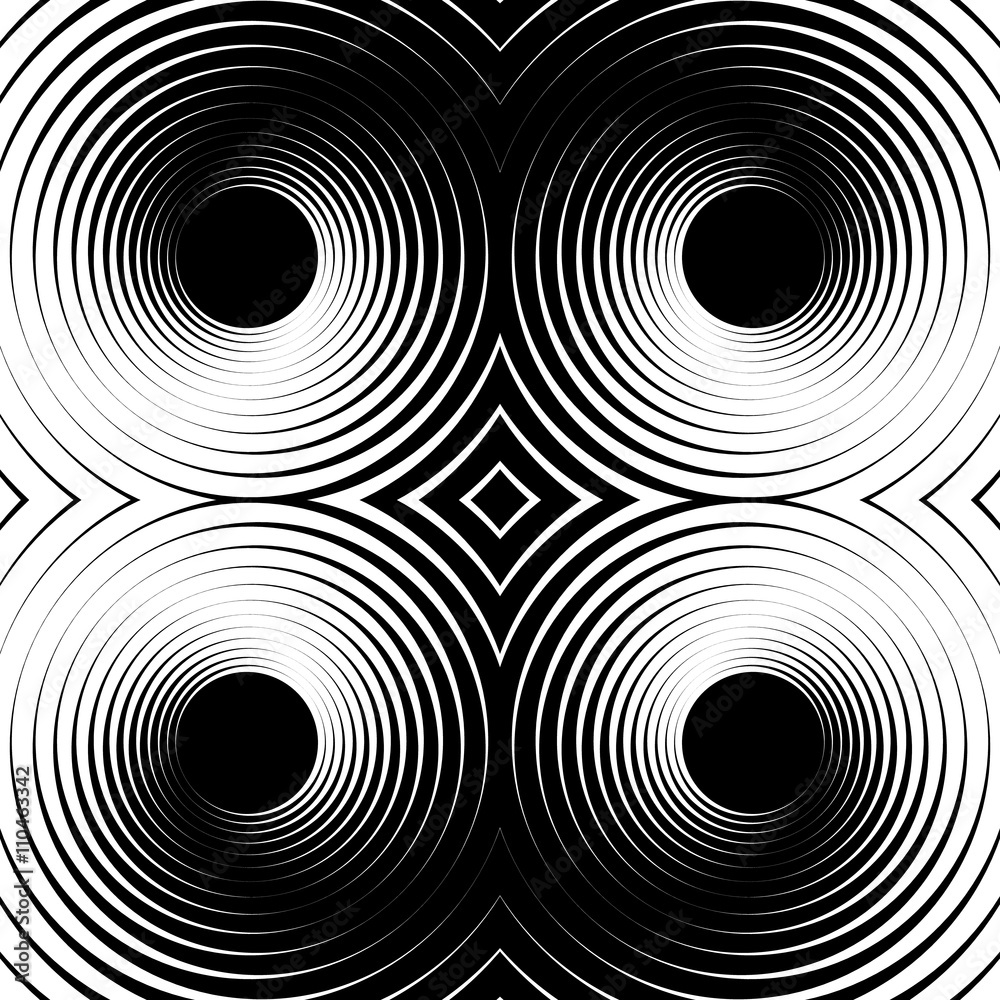 Leinwandbilder symmetrical repeatable pattern with concentric circles, rings.