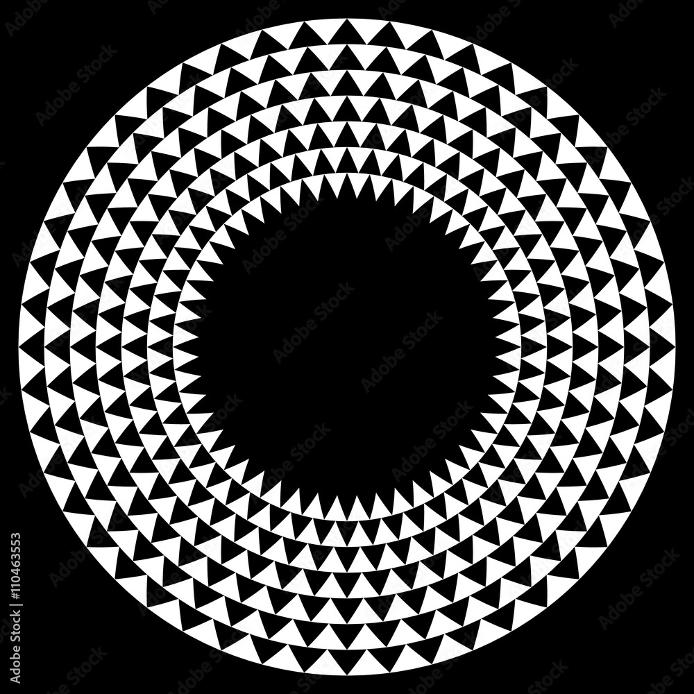 Poster Circle with triangle pattern - Textured circular element with tr