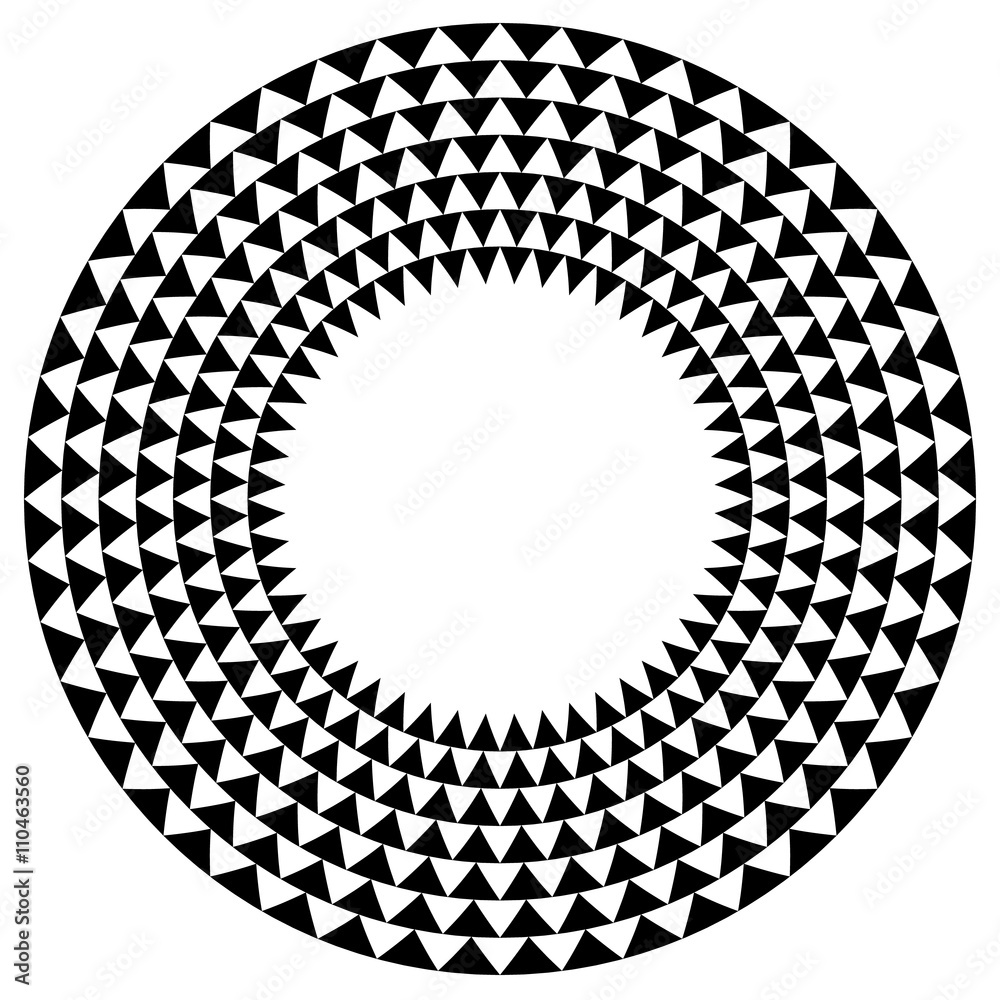 Poster Circle with triangle pattern - Textured circular element with tr