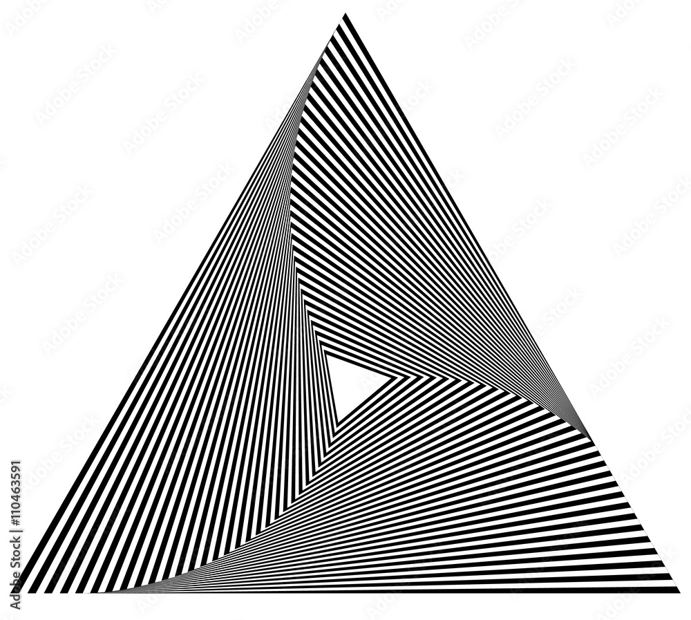 Poster radiating contour triangle(s) isolated on white