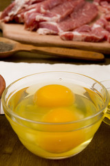 Yolks and whites of eggs