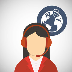 Call center design. Customer service icon. Flat illustration