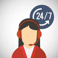 Call center design. Customer service icon. Flat illustration