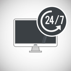 Call center design. Customer service icon. Flat illustration