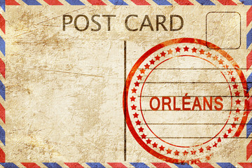orleans, vintage postcard with a rough rubber stamp