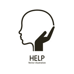 Help design. Question mark icon. Flat illustration