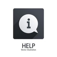 Help design. Question mark icon. Flat illustration