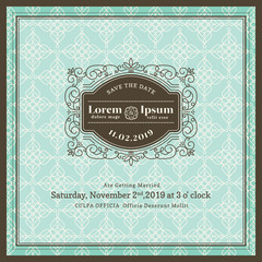 Vintage Wedding invitation frame template