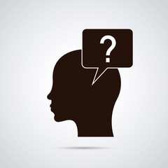 Help design. Question mark icon. Flat illustration