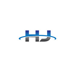hj alphabet with swoosh grey and blue