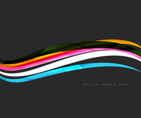 Colorful stripes wave composition, business template