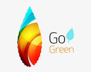 Go green abstract nature logo