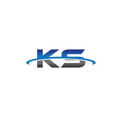 ks alphabet with swoosh grey and blue