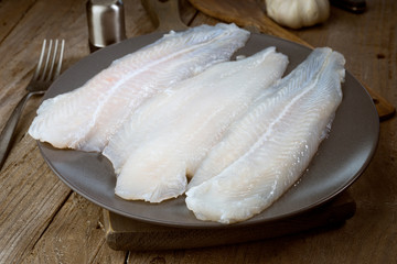 raw fish fillets freshly caught in dish