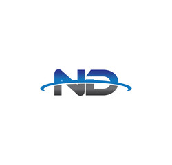 nd alphabet with swoosh grey and blue