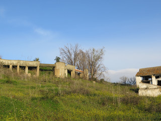 Obraz premium Elevated Concrete irrigation canal