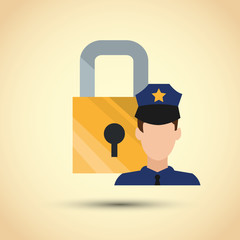 Security design. Protection icon. Colorful illustration