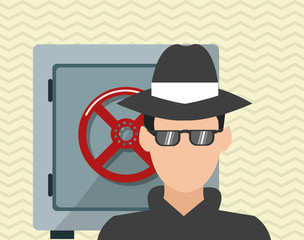 Security design. Protection icon. Colorful illustration
