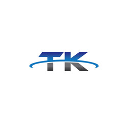 tk alphabet with swoosh grey and blue