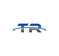 tr alphabet with swoosh grey and blue