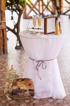 wedding altar ceremony table