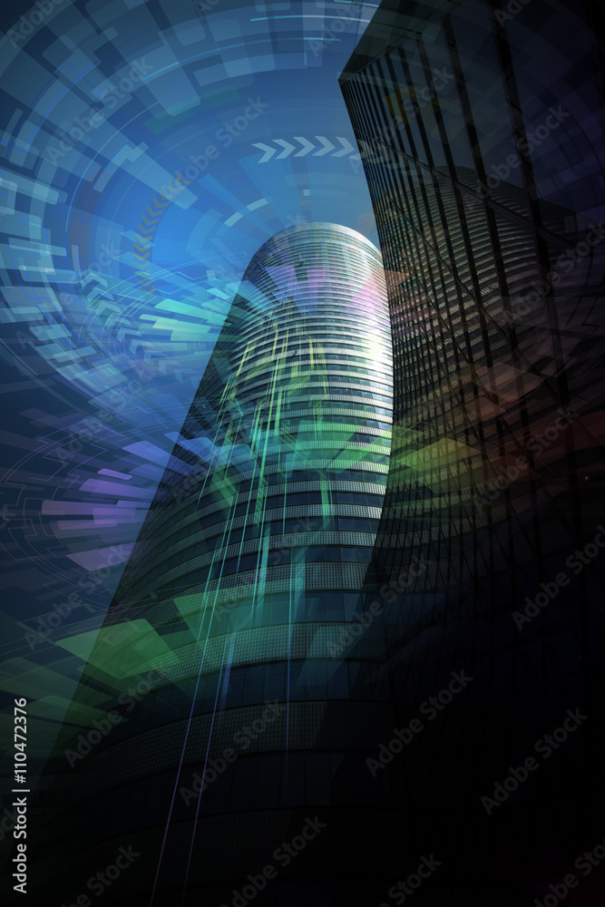 Poster futuristic building, abstract image visual