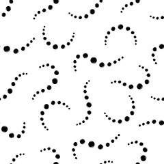 Beads geometric seamless pattern. Black wavy bead on white background. Fashion graphic design. Modern stylish abstract texture. Template for prints, textiles, wrapping, wallpaper. VECTOR illustration.