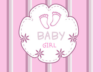 Baby girl shower card,baby shower card,vectors