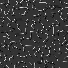 Worms seamless pattern. Doodle background of curled abstract lines.  Fashion design monochrome texture Modern graphic style for decoration, wallpaper, wrapping, fabric, textile etc Vector illustration