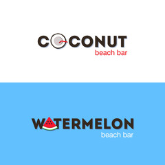 Set of logos for beach bar