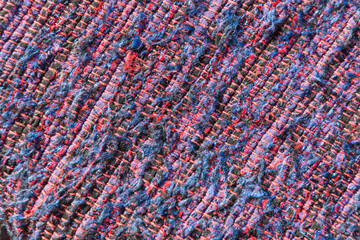 texture of woven cotton dark blue, purple threads